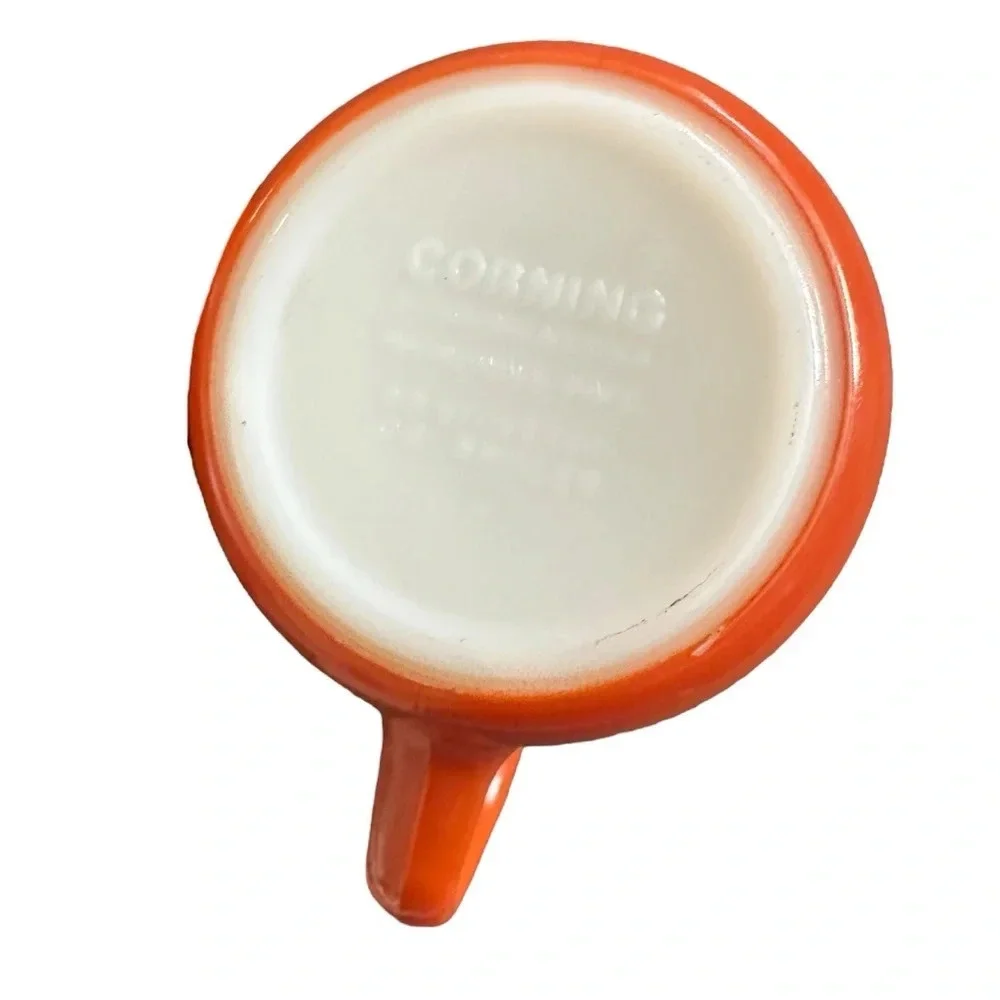Vintage Corning Burnt Orange Cup Mug Set of 2